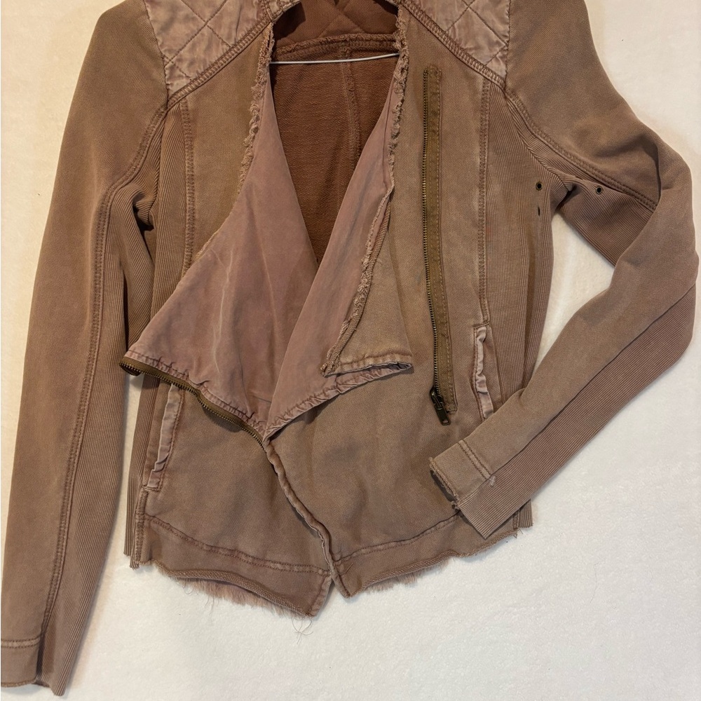 FREE PEOPLE Women’s Light Brown/mauve moto jacket